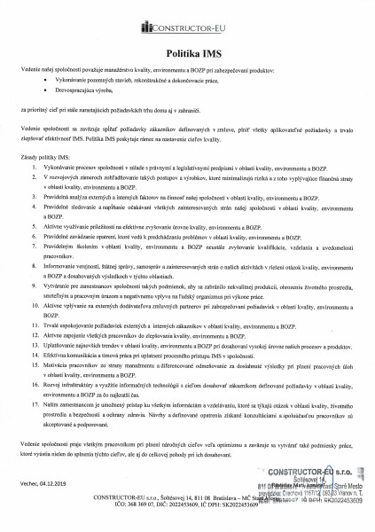 Politika IMS